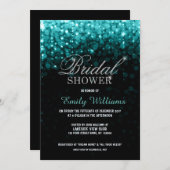 Türkisfarbene Saitenleuchten mit Brautparty Einladung (Vorne/Hinten)