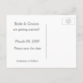 Türkisfarbene Save the Date Foto Postkarten (Rückseite)