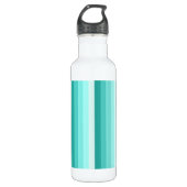 Türkisfarbene Schattenstreifen Edelstahlflasche (Vorderseite)
