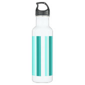 Türkisfarbene Schattenstreifen Edelstahlflasche (Rückseite)