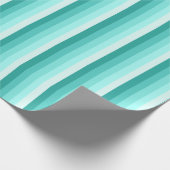 Türkisfarbene Schattenstreifen Geschenkpapier (Ecke)