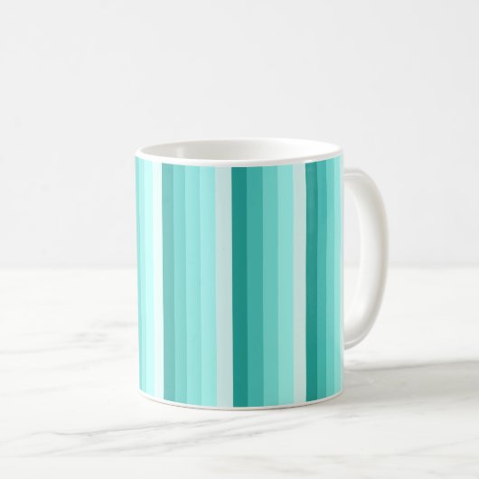 Türkisfarbene Schattenstreifen Kaffeetasse (VorderseiteRechts)