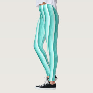 Türkisfarbene Schattenstreifen Leggings