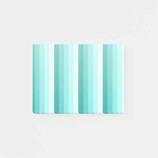 Türkisfarbene Schattenstreifen Post-it Klebezettel (Vorderseite)