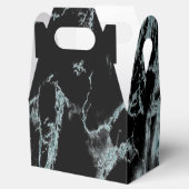 Türkisfarbene, schwarze Marmorverkleidung Geschenkschachtel (Geöffnet)