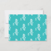 Türkisfarbene Seepferde Hochzeitskarte RSVP Karte (Rückseite)