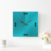 türkisfarbene Seide Quadratische Wanduhr (Zuhause)