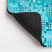 Türkisfarbene Sequins Look Disco Mirrors Blend Mousepad (Ecke)