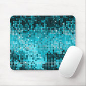 Türkisfarbene Sequins Look Disco Mirrors Blend Mousepad (Mit Mouse)