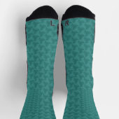 Türkisfarbene Socken mit schwarzen Bündchen (Oben)