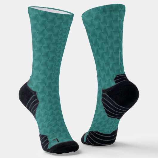 Türkisfarbene Socken mit schwarzen Bündchen (Gewinkelt)