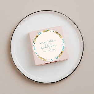 Türkisfarbene Sonnenblumen-Schachbrett-Hochzeitsdu Runder Aufkleber