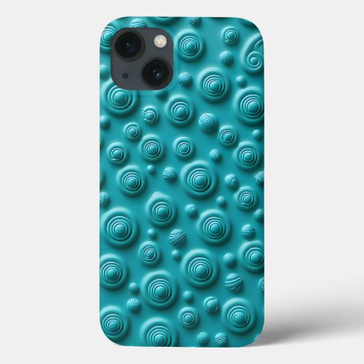 Türkisfarbene Spiraltextur-iPhone-Hülle mit coolle Case-Mate iPhone Hülle (Rückseite)