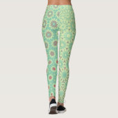 Türkisfarbene Sternexplosion Muster Leggings (Rückseite)