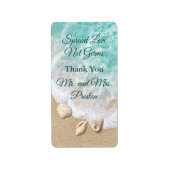 Türkisfarbene Strandwachen Spread Liebe Hand Sani Adressaufkleber (Vorne)