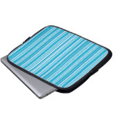 Türkisfarbene Streifen Laptopschutzhülle (Vorne Knopf)