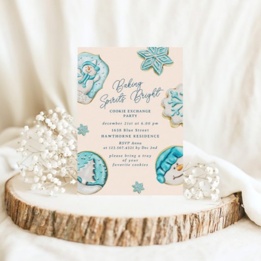Türkisfarbene Süßigkeiten Cookie Exchange Weihnach Einladung