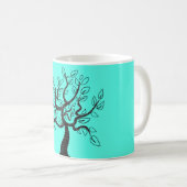 Türkisfarbene Tasse mit Bäumen - Ihre Farben (VorderseiteRechts)
