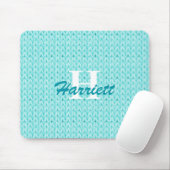 Türkisfarbene Texturmousepad mit Monogramm Mousepad (Mit Mouse)