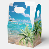 Türkisfarbene Tides Tropical Palm Tree Beach Hochz Geschenkschachtel (Geöffnet)