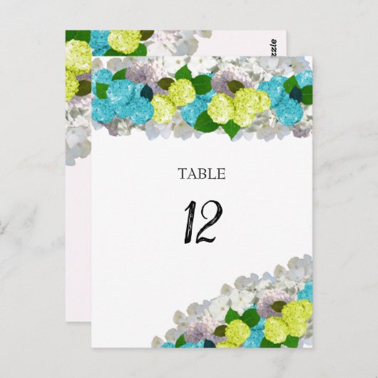 Türkisfarbene Tischkarte Postkarte (Vorne/Hinten)