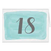 Türkisfarbene Tischnummer (Vorderseite (Horizontal))