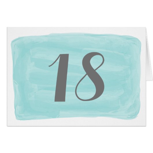 Türkisfarbene Tischnummer (Vorderseite (Horizontal))