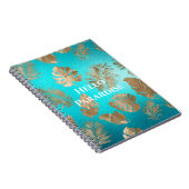 Türkisfarbene tropische Blätter Notizblock (Rechte Seite)