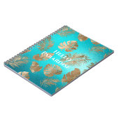 Türkisfarbene tropische Blätter Notizblock (Linke Seite)