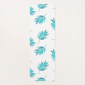 Türkisfarbene tropische Blätter Yogamatte (Rückseite)