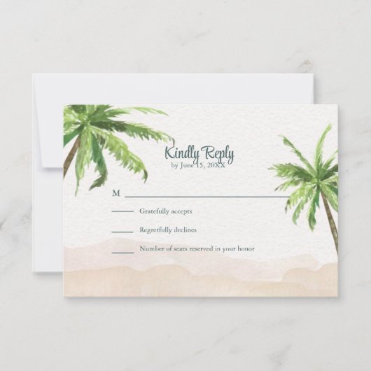 Türkisfarbene türkisfarbene Sandy Beach Wedding RS Dankeskarte (Vorderseite)