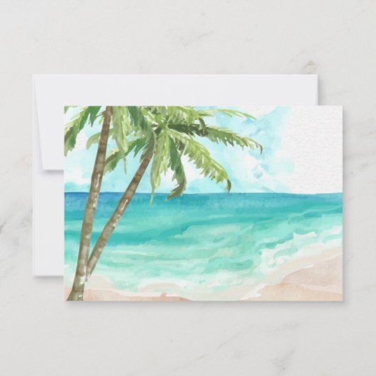 Türkisfarbene türkisfarbene Sandy Beach Wedding RS Dankeskarte (Rückseite)