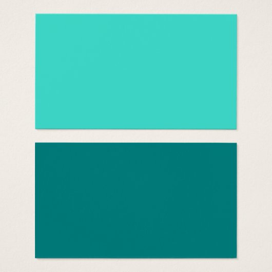 Türkisfarbene und Aquamarine leere Visitenkarten (Vorne & Hinten)