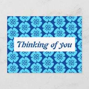Türkisfarbene und Blaue Blumige Grüße an Dich Postkarte