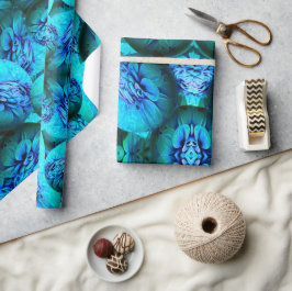 Türkisfarbene und blaue Sphären in 3D-Optik Geschenkpapier