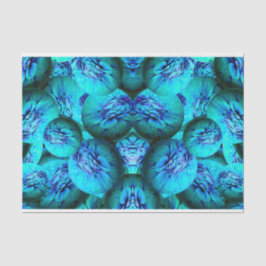 Türkisfarbene und blaue Sphären in 3D-Optik Seidenpapier