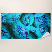 Türkisfarbene und blaue Sphären in 3D-Optik Strandtuch (Vorderseite)