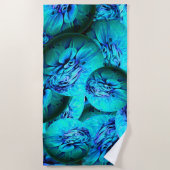 Türkisfarbene und blaue Sphären in 3D-Optik Strandtuch (Vorderseite)