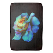 Türkisfarbene und gelbe Krawatte-Dyed-Rose Bademat Badematte (Vorderseite Vertikal)