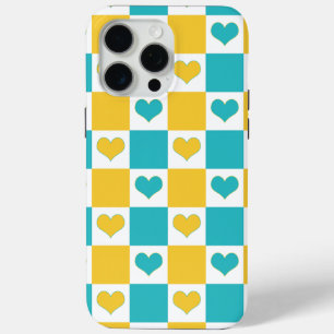 Türkisfarbene und gelbe Tafelhörer Case-Mate iPhone Hülle