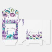 Türkisfarbene und Lila Wildblumen Hochzeit Geschenkschachtel (Ungefaltet)