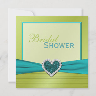 Türkisfarbene und Limone Bridal-Dusche Einladung