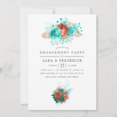 Türkisfarbene und tropische Korallenopfer Einladung (Vorderseite)