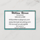 Türkisfarbene Vorlage Elegant Bold Layout 100 Boxe Visitenkarte (Rückseite)