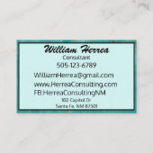 Türkisfarbene Vorlage Elegant Bold Layout 100 Boxe Visitenkarte (Rückseite)