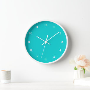 Türkisfarbene Wall Clock - Wählen Sie Farben und S Uhr