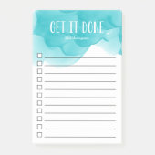 Türkisfarbene Wasserfarbe Personalisiert zu erfüll Post-it Klebezettel (Vorderseite)