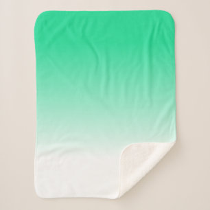 Türkisfarbene weiße minimalistische Decke Sherpadecke