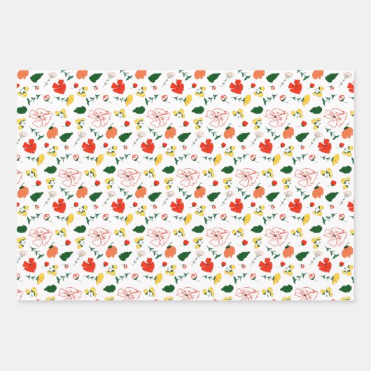 Türkisfarbene Wildblumen, in Papierform verpackt Geschenkpapier Set (Vorderseite 3)