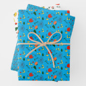 Türkisfarbene Wildblumen, in Papierform verpackt Geschenkpapier Set (Beispiel)